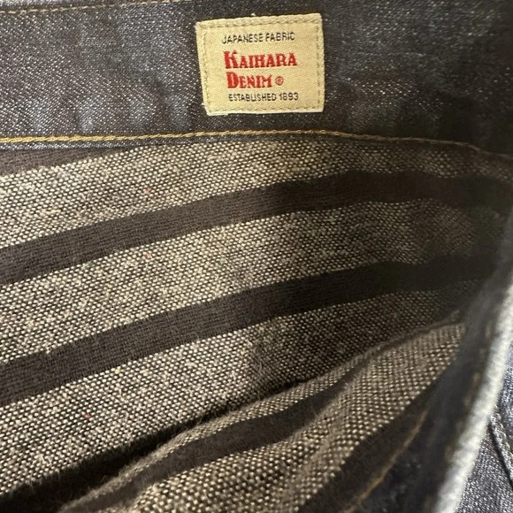 J Crew 770 Jeans 32X29.5 Blue Straight Flannel Lined‎ Japanese Kaihara Casual